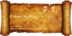 Pakan Vulfia névjegykártya